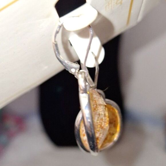 Color Street Women's Faceted Sparkly Earrings Silver Tone Lever Back Elegant - Picture 5 of 6